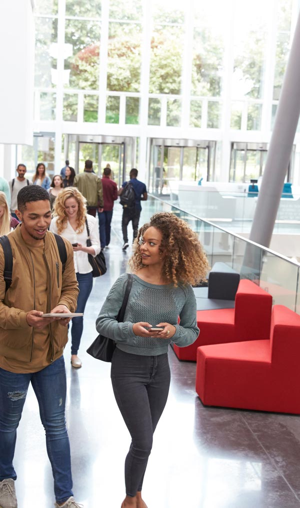 University students walking to their class